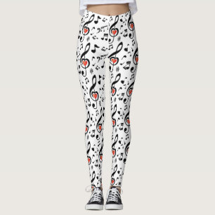 Leggings do tema de notas musicais