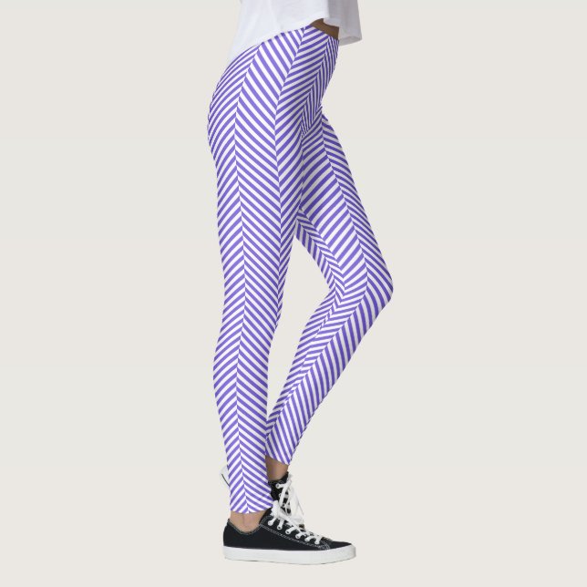Leggings do tipo cromo branco roxo (Direita)