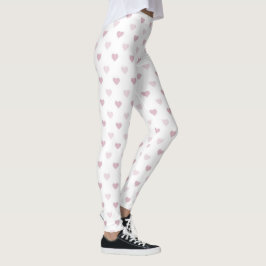 Leggings doces cor-de-rosa feminina | Corações Ros
