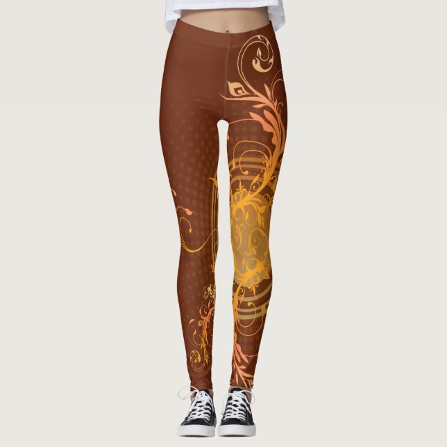 Leggings Douradas castanhas (Frente)