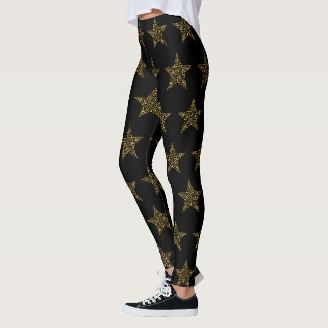 Leggings Douradas das Estrelas de Natal (Esquerda)