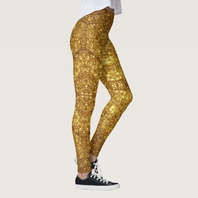 Leggings Douradas de Efeito Sparkle com Glitter -  (Direita)