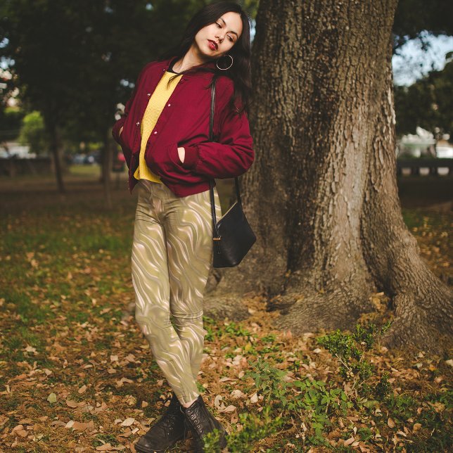 Leggings Douradas de padrão satin - Bonito (Criador carregado)