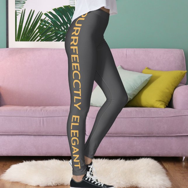 Leggings Douradas de Texto de Cinzas Escuras Perso (Criador carregado)