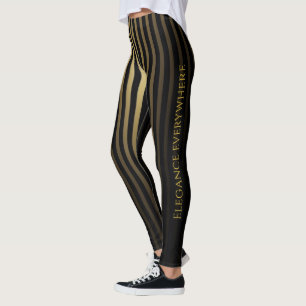 Leggings Douradas e Pretas Luxuosas - Elegância