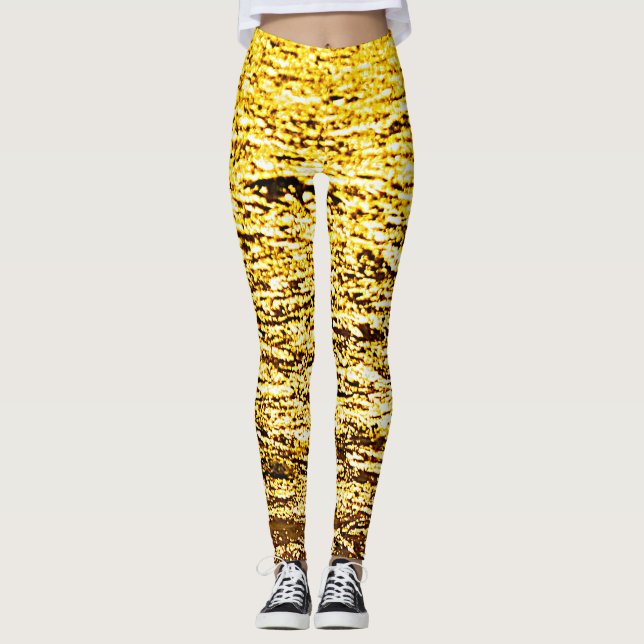 Leggings Douradas em Pyrite (Frente)
