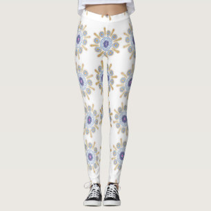 Leggings Douradas, roxas e azuis cativantes