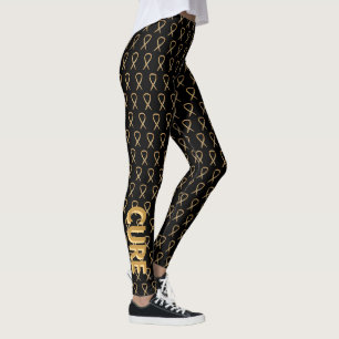 Leggings Douradas sobre a sensibilização do Canc