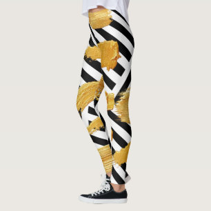 Leggings Dourado Preto & Branco da Stripe