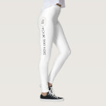 Leggings Elegantes Adicionar seu nome Logotipo de<br><div class="desc">Adicione Seu Nome De Texto Logotipo Leggings Brancas Modernas Elegantes De Modelo.</div>