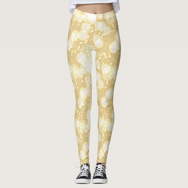 Leggings Elegantes com Bolhas de Champanhe (Frente)