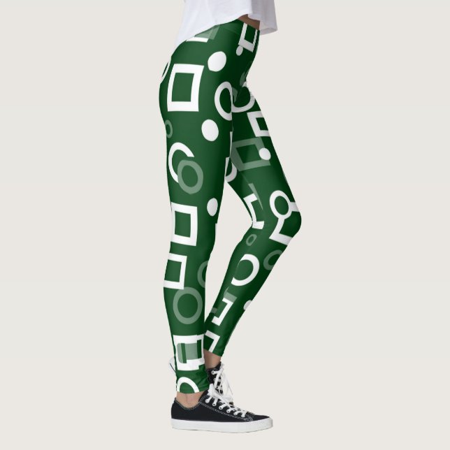 Leggings em forma de diamante branco verde (Direita)