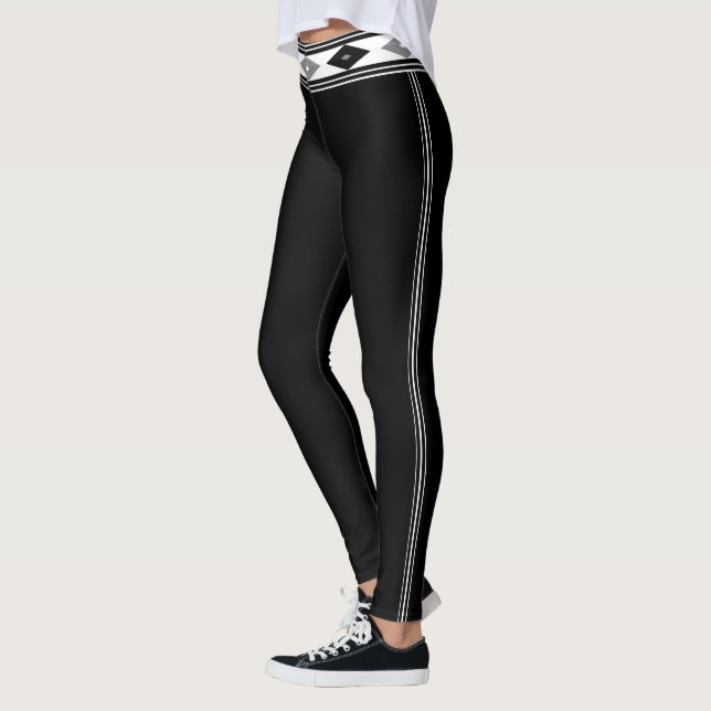Leggings em forma de lâmina branca e preta (Esquerda)