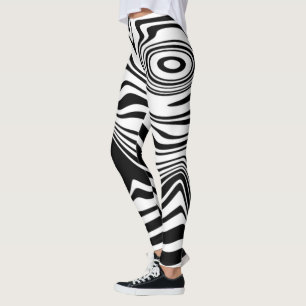 Leggings em forma de onda branca preta ou escolha