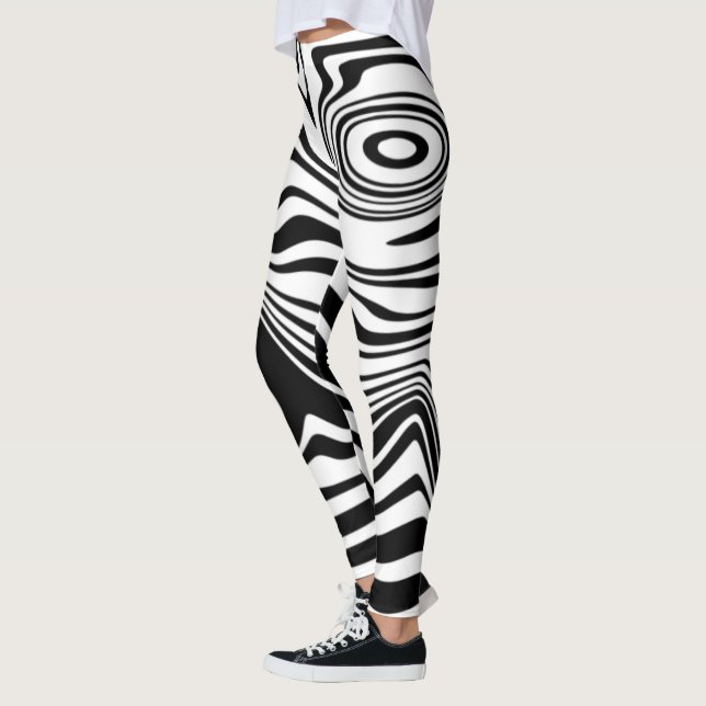 Leggings em forma de onda branca preta ou escolha  (Esquerda)