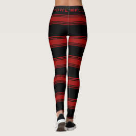 Leggings em forma de vermelho preto com texto pode