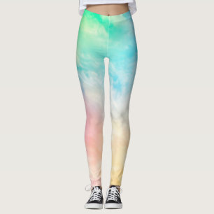 Leggings em multicores com spandex/poliéster.