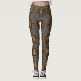 Leggings em todas as Impressão de bronze Medusa