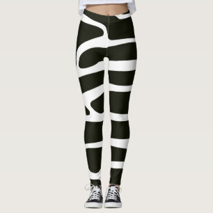 Leggings em Yoga Preto e Branco da abstrato Art