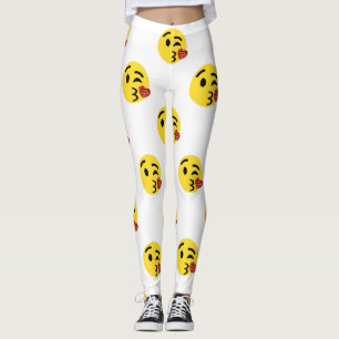 leggings emoji de beijo brilhante