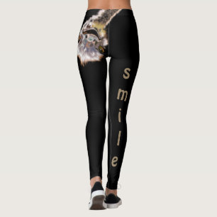Leggings engraçadas com avestruz lúdico - Sorria