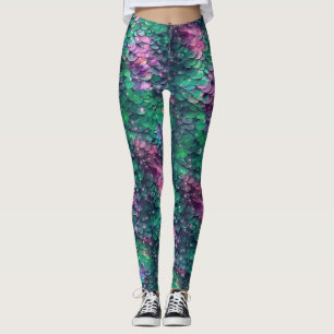 Leggings Escama de Sereia Roxo e Verde