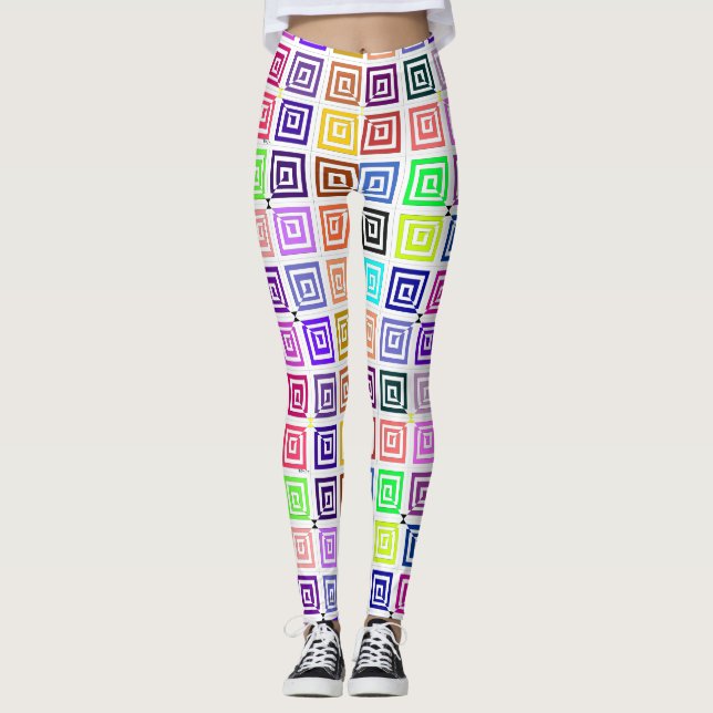 Leggings Espirais Quadradas (Frente)