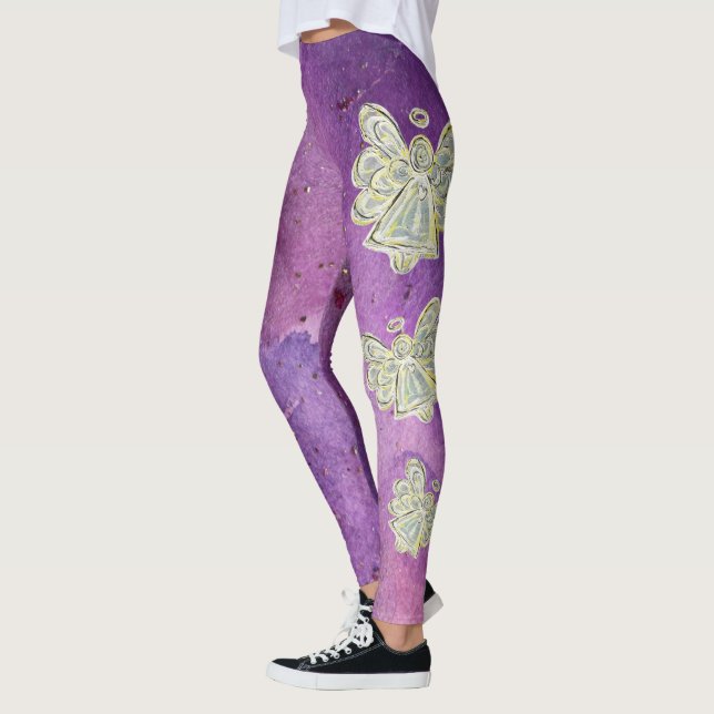 Leggings Espirituosas de Anjo White Light Guardian (Esquerda)