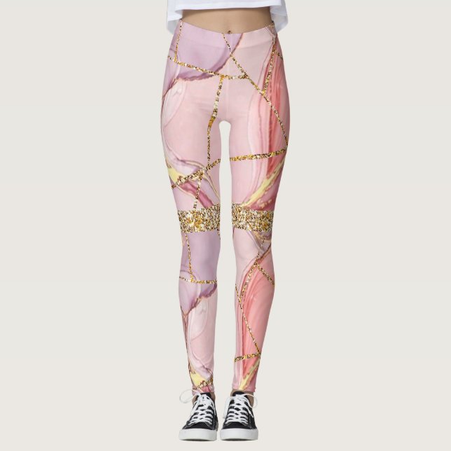 Leggings esportivas cor-de-rosa (Frente)
