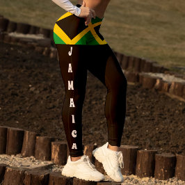 Leggings esportivas da bandeira jamaicana