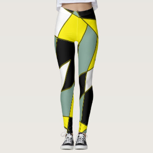 Leggings esportivas de Abstrato de geometria funky