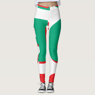 Leggings Esportivas Verde Vermelho Branco – Cor At
