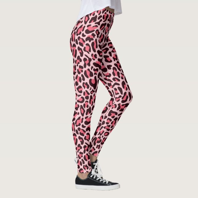 Leggings Estampa de Leopardo Rosa e Preto (Direita)