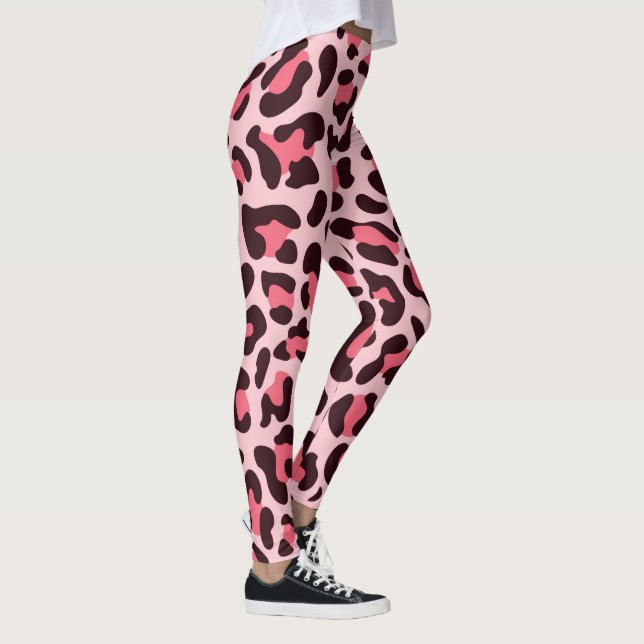 Leggings Estampa de Leopardo Rosa e Preto (Direita)