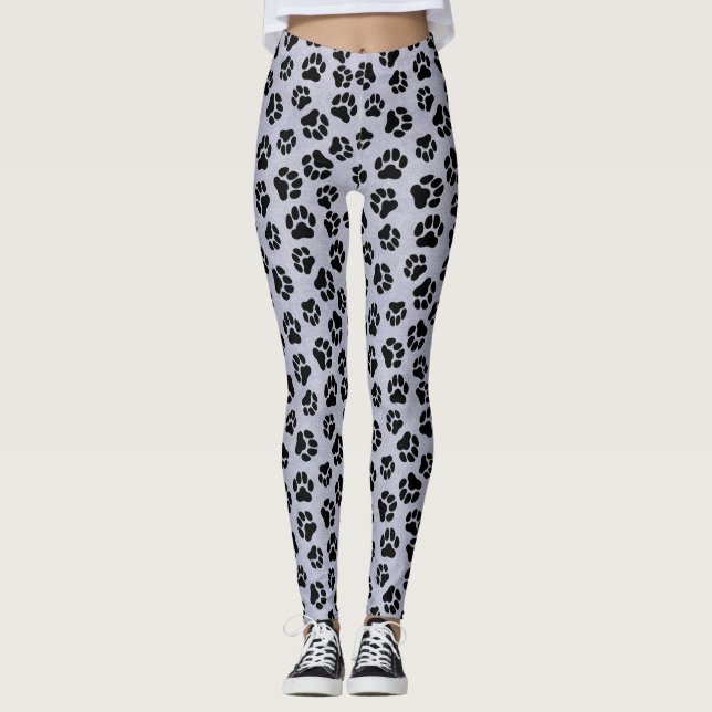 Leggings Estampa de Pata Azul e Preto (Frente)