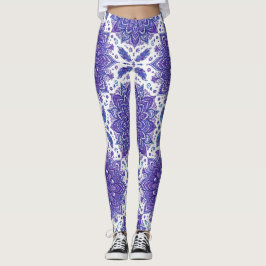 Leggings Estampa Floral Mandala Boho Roxo