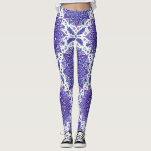 Leggings Estampa Floral Mandala Boho Roxo