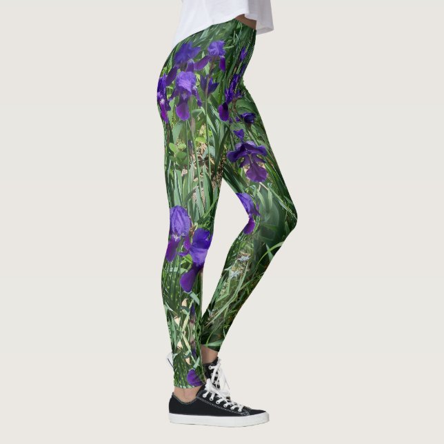Leggings Estampa Jardim Íris Roxa - Total (Direita)