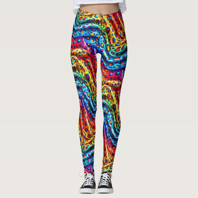 Leggings Estampa Leopardo Arco-Íris | Colorido Ous (Frente)