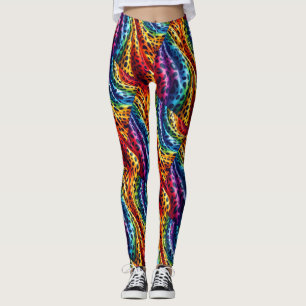 Leggings Estampa Leopardo Arco-íris Colorido Ous