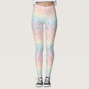 Leggings Estampa Leopardo Arco-íris Opala Pastel