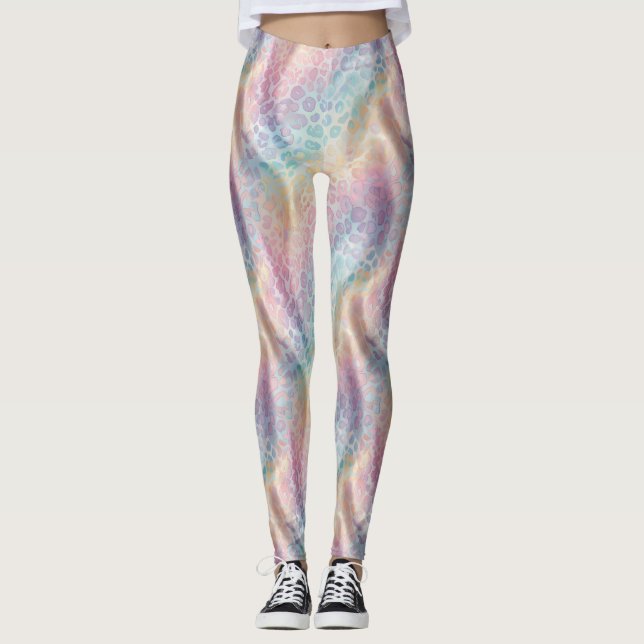 Leggings Estampa Leopardo Arco-Íris Pastel (Frente)