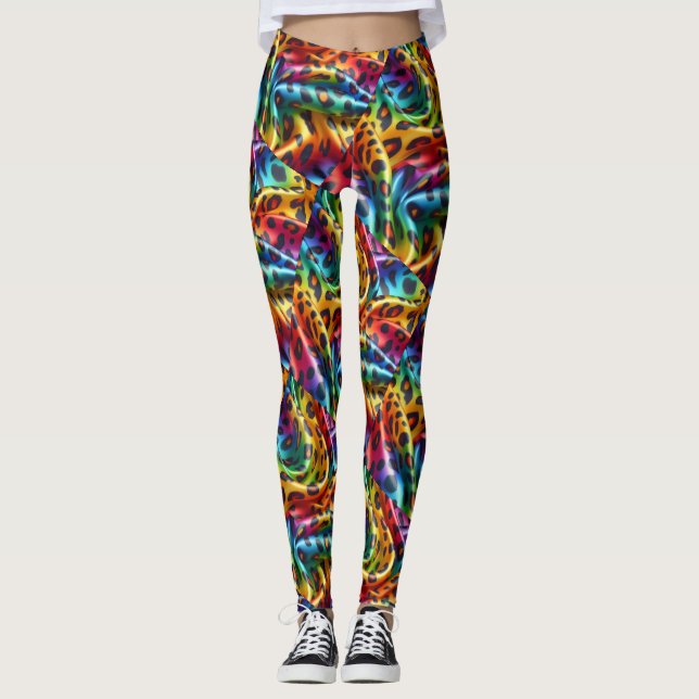 Leggings Estampa Leopardo Arco-íris | Psicodélico (Frente)