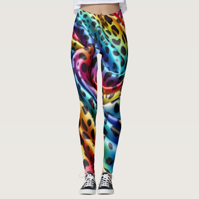 Leggings Estampa Leopardo Arco-Íris | Psicodélico (Frente)