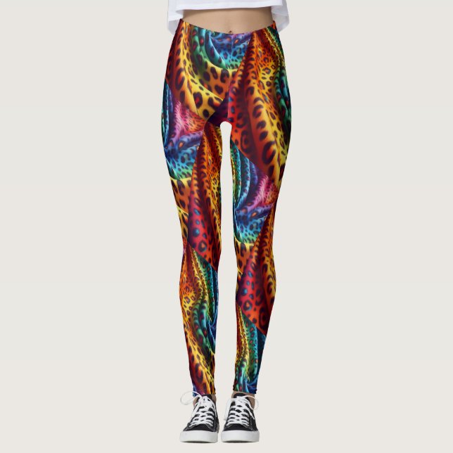 Leggings Estampa Leopardo Arco-Íris | Psicodélico (Frente)