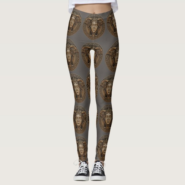 Leggings Estampa Total Bronze Medusa (Frente)
