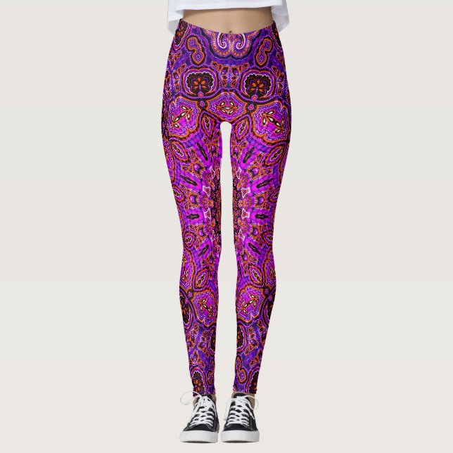 Leggings Estampa Total Rosa Vibrante (Frente)