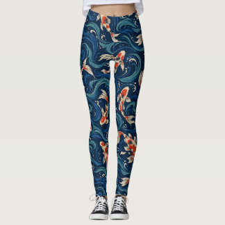 Leggings Estampadas com Carpas Iluminadas pela Lua