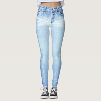 Leggings Estampadas com Jeans de Lavagem Super Lev