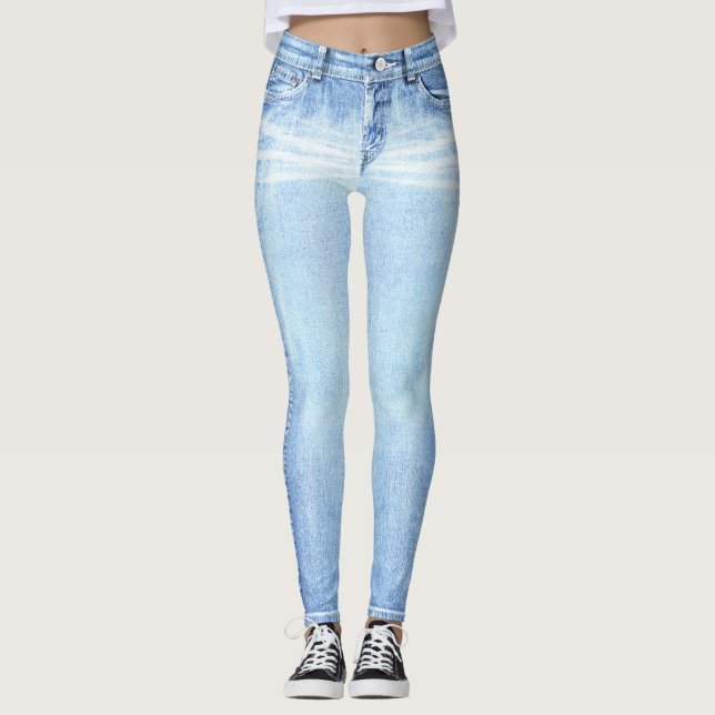 Leggings Estampadas com Jeans de Lavagem Super Lev (Frente)